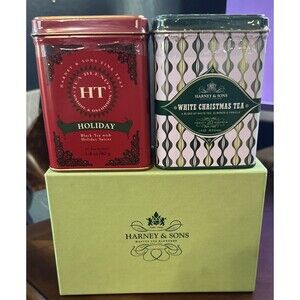 Harney and Sons Set of Two NOS Expired Tea Unopened Holiday and White Christmas